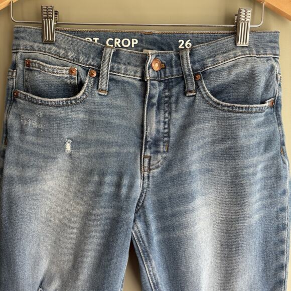 J Crew Women's Size 26 Billie Demi Boot Crop Leg Blue Wash Stretch Jeans - Picture 3 of 9